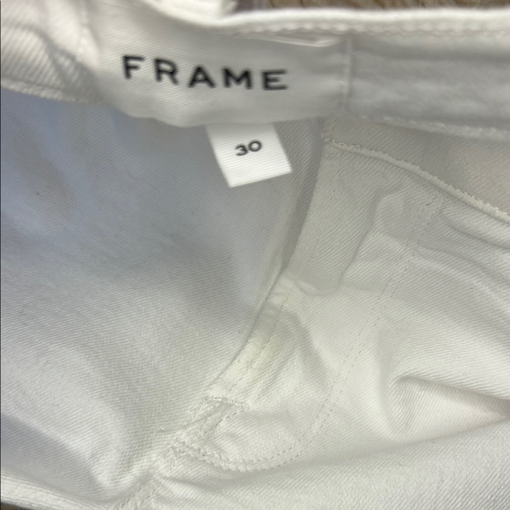 Frame Denim White Jean Shorts with Cuffed Hem - Picture 6 of 7